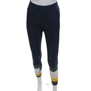 The Upside Womens Ankle Striped Nylon Dark Blue Leggings Size 4